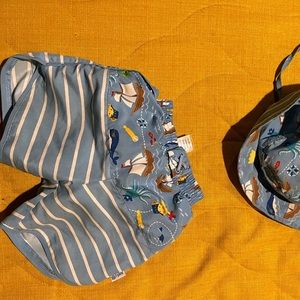 swimming pants and sun hat bundle